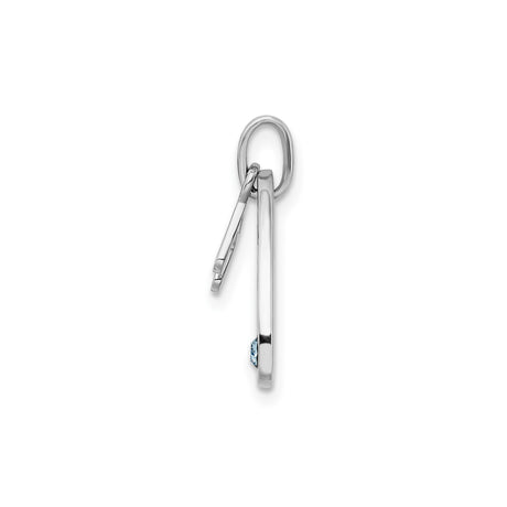 Sterling Silver Guitar Pick Pendant with Musical Note, Music Quote, and Crystal Accent