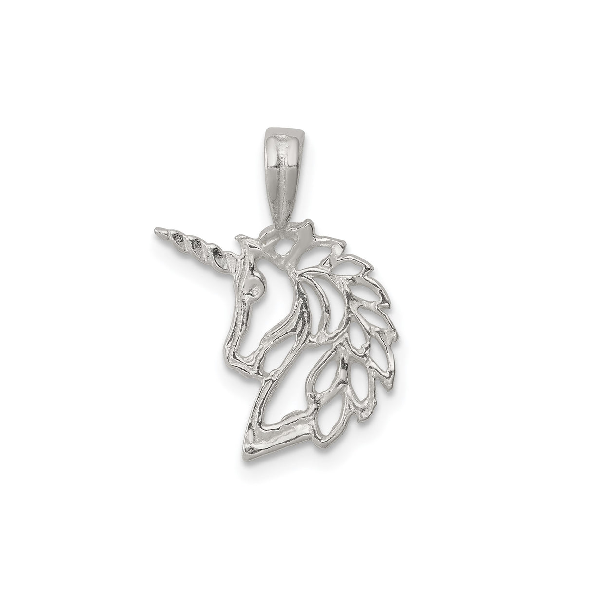 Sterling Silver Unicorn Pendant, Openwork Fantasy Design for Women and Girls