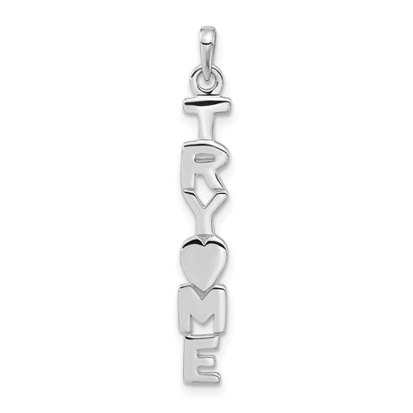 Sterling Silver Heart Pendant with Love Message, Minimalist Confidence Charm