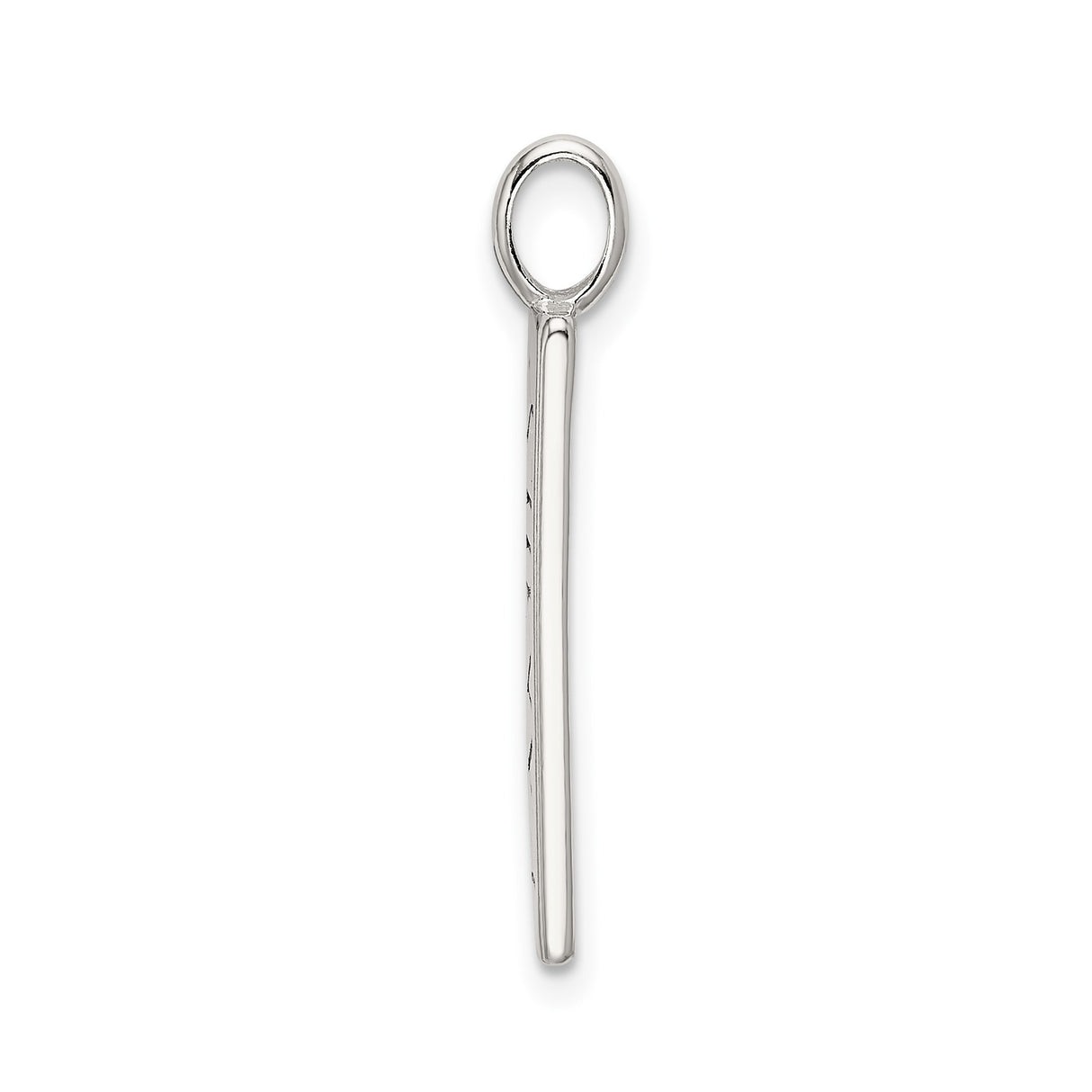 Sterling Silver Vertical Bar Pendant, Unisex Design with Family Message, Modern Minimalist Style