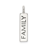 Sterling Silver Vertical Bar Pendant, Unisex Design with Family Message, Modern Minimalist Style