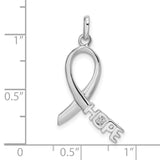 Sterling Silver Awareness Ribbon Pendant with Pink Cubic Zirconia, Breast Cancer Support Jewelry
