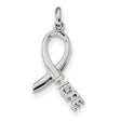 Sterling Silver Awareness Ribbon Pendant with Pink Cubic Zirconia, Breast Cancer Support Jewelry