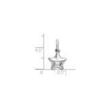 Sterling Silver Star Charm Pendant with Polished Five Point Design, Celestial Jewelry for Women or Unisex Wear