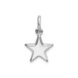 Sterling Silver Star Pendant Charm, Open-Frame Five-Pointed Symbol, Minimalist Design