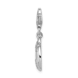 Sterling Silver Ladybug Charm with Cubic Zirconia, Nature-Inspired Symbol of Protection and Luck
