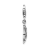 Sterling Silver Ladybug Charm with Cubic Zirconia, Nature-Inspired Symbol of Protection and Luck