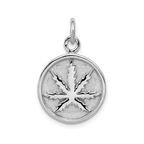 Sterling Silver Cannabis Leaf Pendant, Botanical Nature Symbol for Men and Women