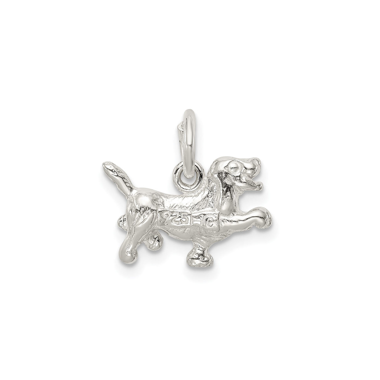 Sterling Silver Dog Pendant, Playful Pet Design, Animal Charm for Women