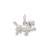 Sterling Silver Dog Pendant, Playful Pet Design, Animal Charm for Women