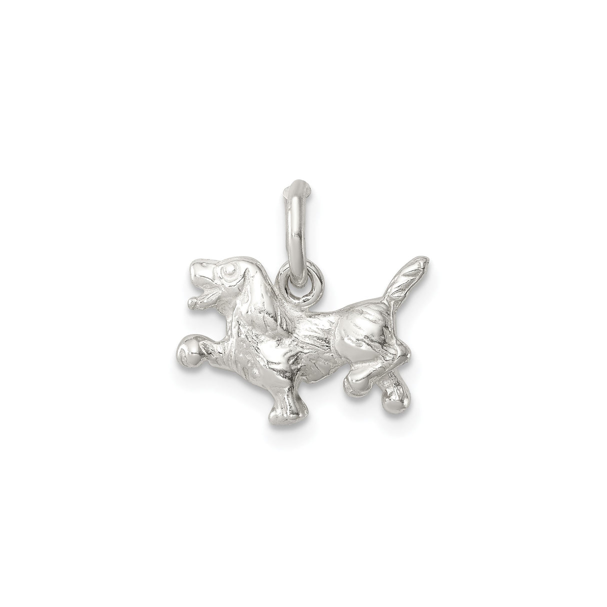 Sterling Silver Dog Pendant, Playful Pet Design, Animal Charm for Women