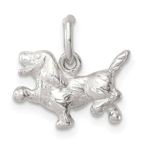 Sterling Silver Dog Pendant, Playful Pet Design, Animal Charm for Women