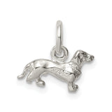 Sterling Silver Dachshund Dog Charm Pendant, Detailed Silhouette Pet Jewelry for Women