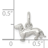 Sterling Silver Dachshund Dog Charm Pendant, Detailed Silhouette Pet Jewelry for Women