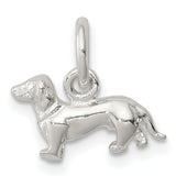 Sterling Silver Dachshund Dog Charm Pendant, Detailed Silhouette Pet Jewelry for Women