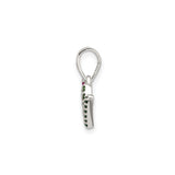 Sterling Silver Joy Pendant with Red, Green, and Clear Cubic Zirconia, Holiday Charm for Women