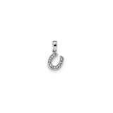 Sterling Silver Horseshoe Pendant with Cubic Zirconia, Western Equestrian Style