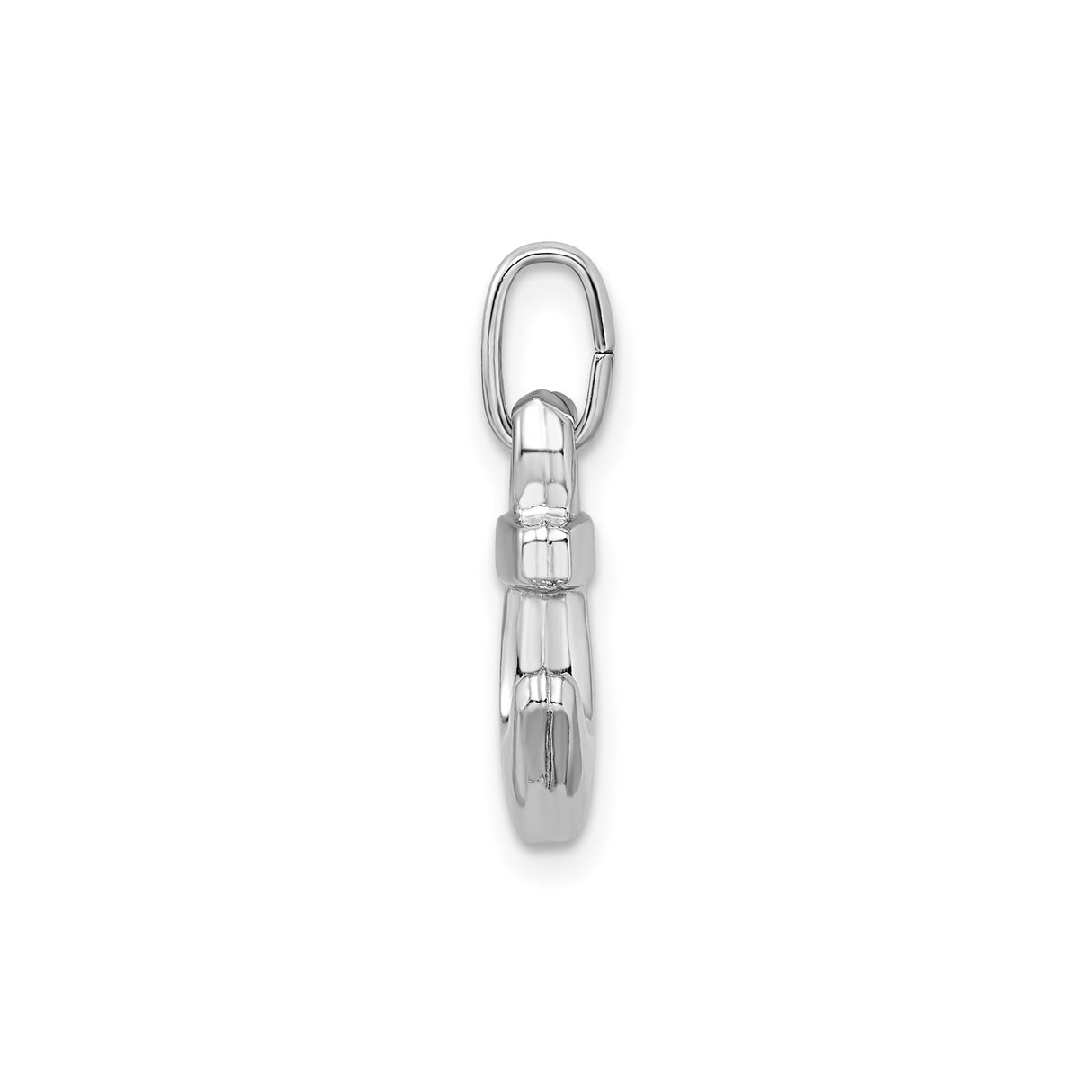 Sterling Silver Anchor Pendant with Diamond Accent, Polished Nautical Symbol of Hope and Faith