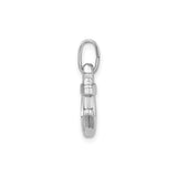 Sterling Silver Anchor Pendant with Diamond Accent, Polished Nautical Symbol of Hope and Faith