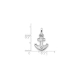 Sterling Silver Anchor Pendant with Diamond Accent, Polished Nautical Symbol of Hope and Faith