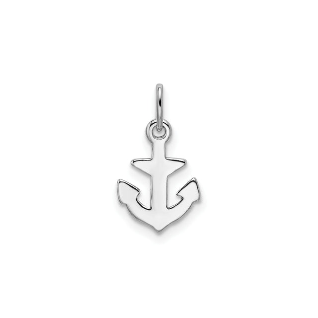 Sterling Silver Anchor Pendant Charm, Openwork Nautical Design for Women or Unisex Wear