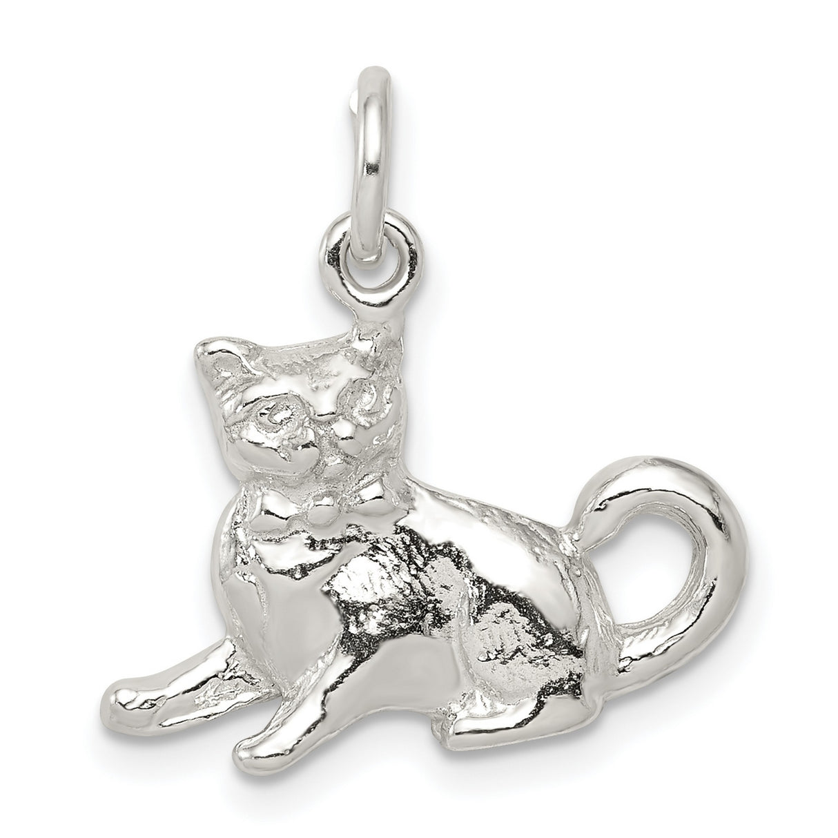 Cat Charm Pendant in Real 925 Sterling Silver