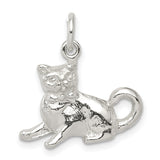Cat Charm Pendant in Real 925 Sterling Silver