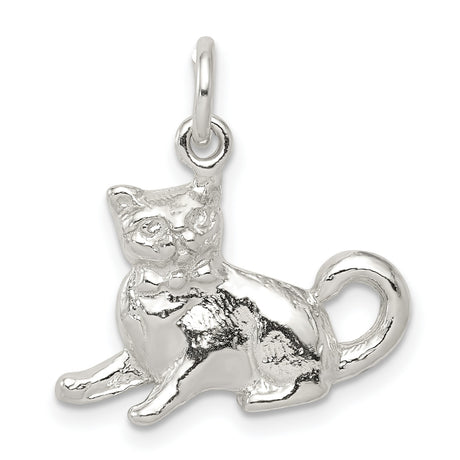 Cat Charm Pendant in Real 925 Sterling Silver