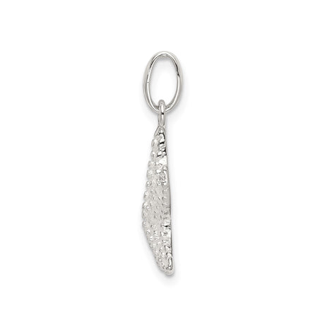 Sterling Silver Starfish Pendant with Textured Ocean Charm, Nautical Coastal Design for Women