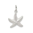 Sterling Silver Starfish Pendant with Textured Ocean Charm, Nautical Coastal Design for Women