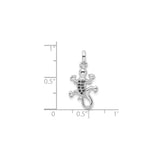 Sterling Silver Lizard Pendant with Cubic Zirconia, Spiritual Gecko Jewelry for Nature Lovers