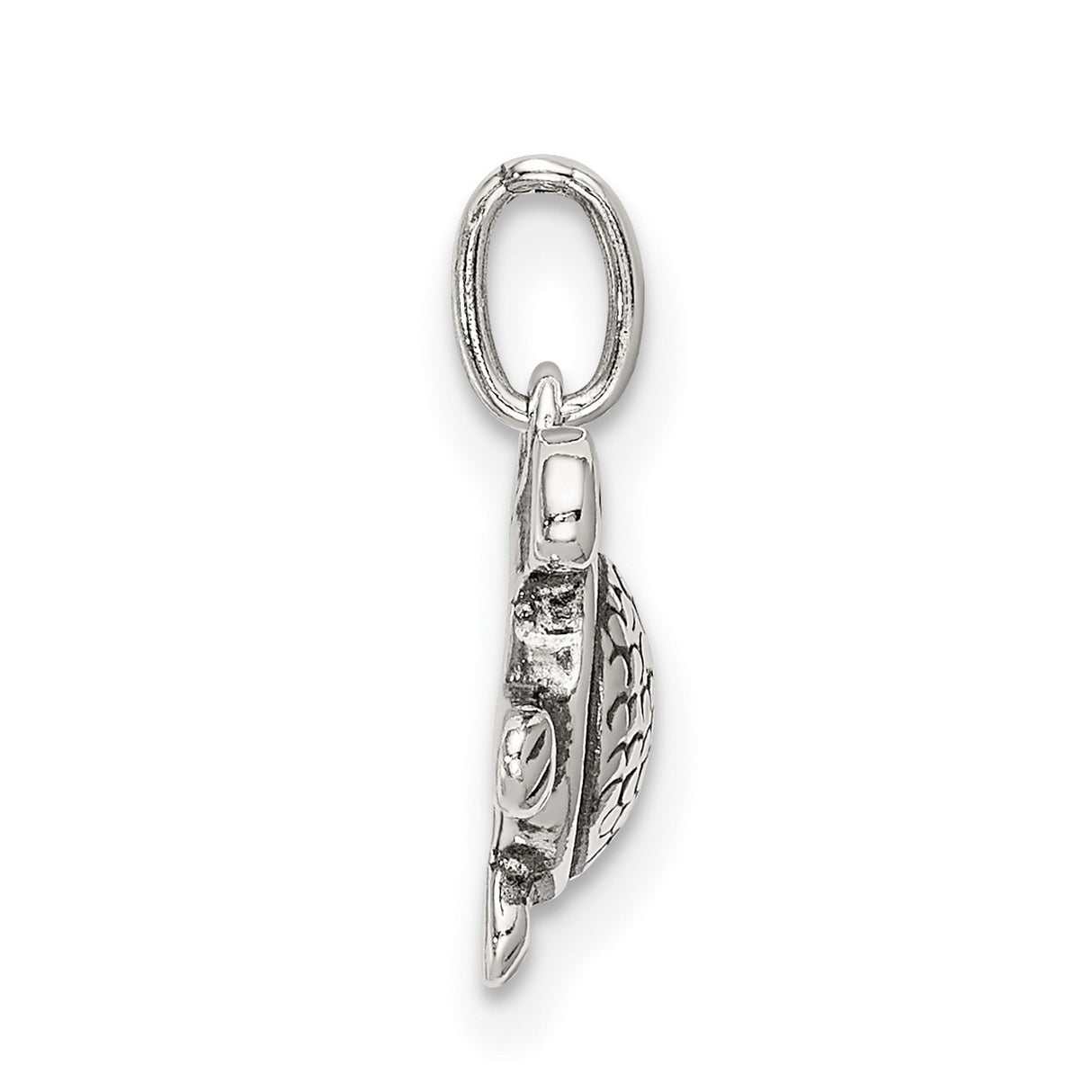 Antiqued Turtle Charm Pendant in Real 925 Sterling Silver