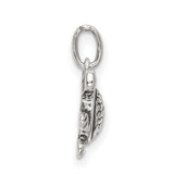 Antiqued Turtle Charm Pendant in Real 925 Sterling Silver