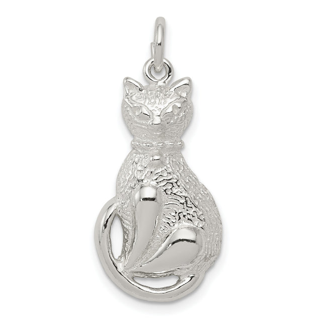 Cat Charm Pendant in Real 925 Sterling Silver
