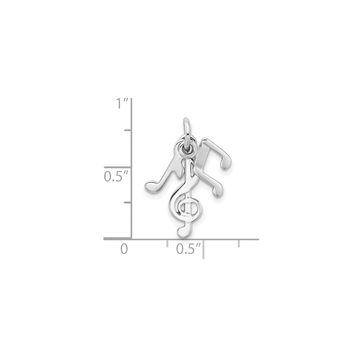 Sterling Silver Music Note Pendant with Treble Clef and Eighth Notes for Musicians