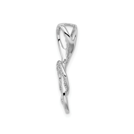 Sterling Silver Treble Clef Pendant with Cubic Zirconia, Musical Note Charm for Women