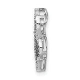 Sterling Silver Paw Pendant with Black and White Cubic Zirconia, Pet Memorial Jewelry