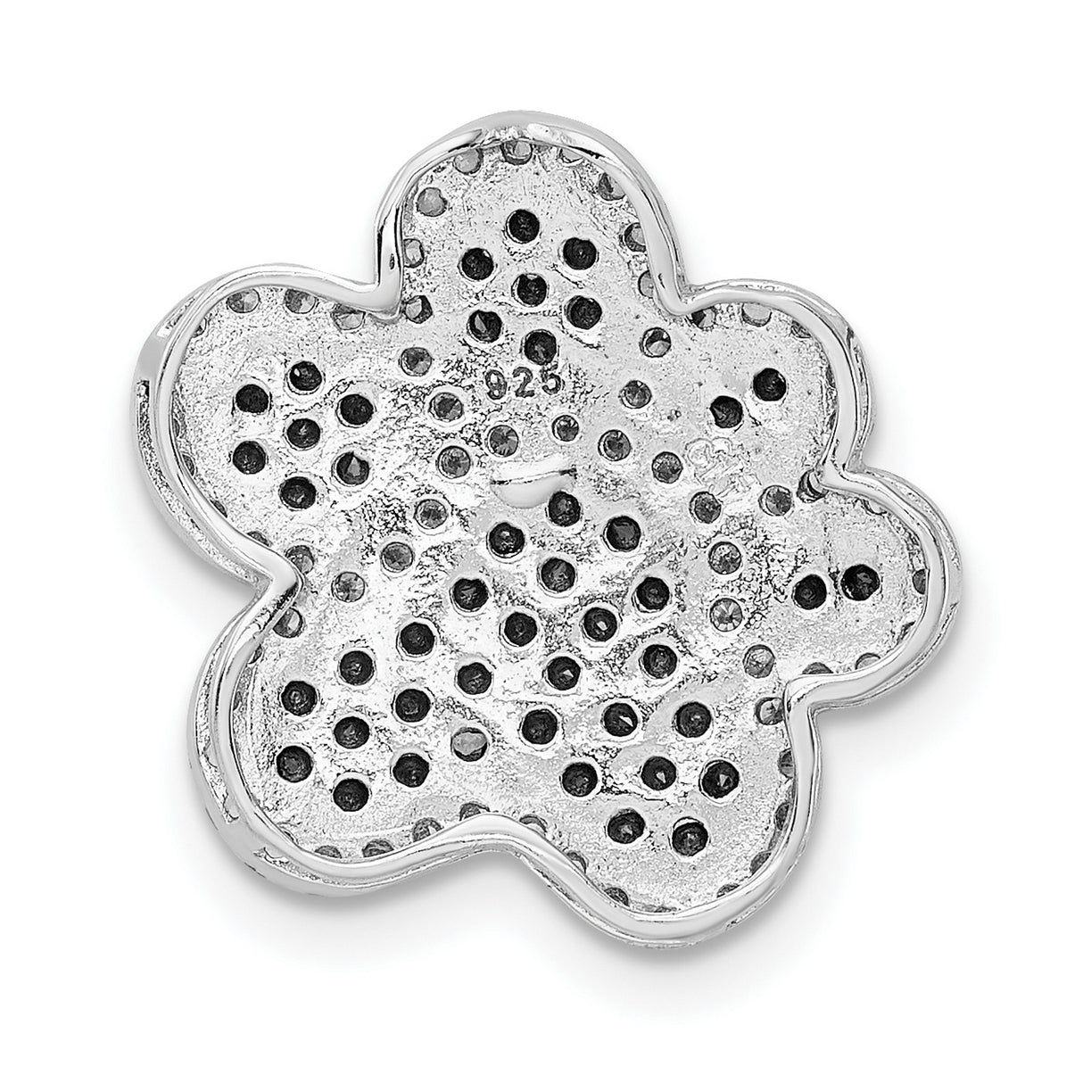 Sterling Silver Paw Pendant with Black and White Cubic Zirconia, Pet Memorial Jewelry