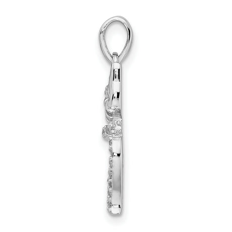 CZ Cat Charm Pendant in Real 925 Sterling Silver