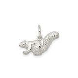 Sterling Silver Squirrel Pendant Charm, Detailed Wildlife Animal Design, Nature Jewelry for Women or Unisex