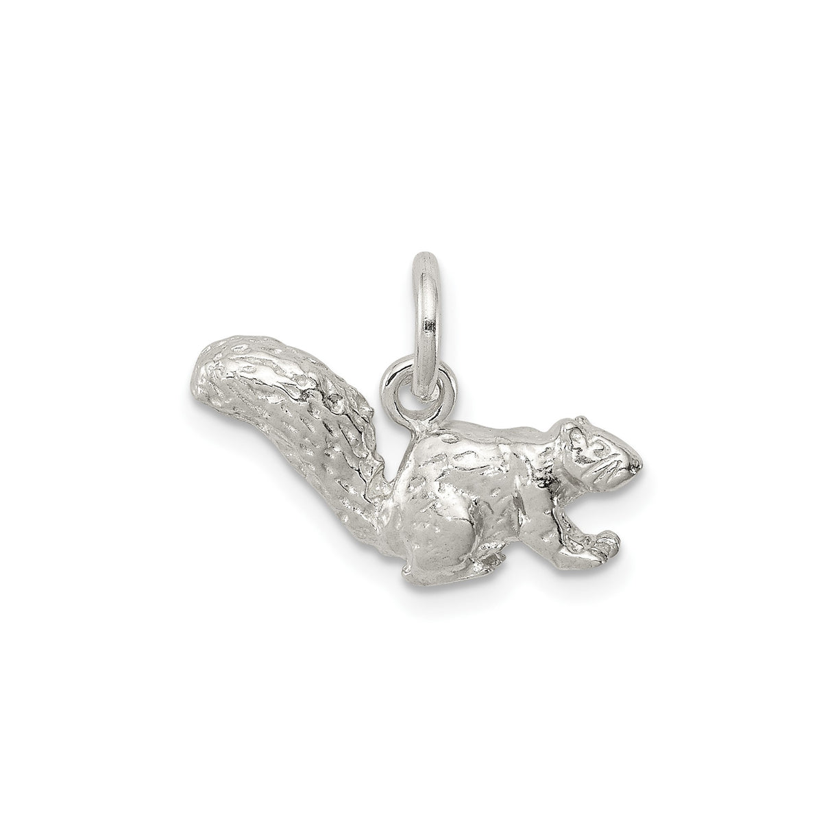 Sterling Silver Squirrel Pendant Charm, Detailed Wildlife Animal Design, Nature Jewelry for Women or Unisex