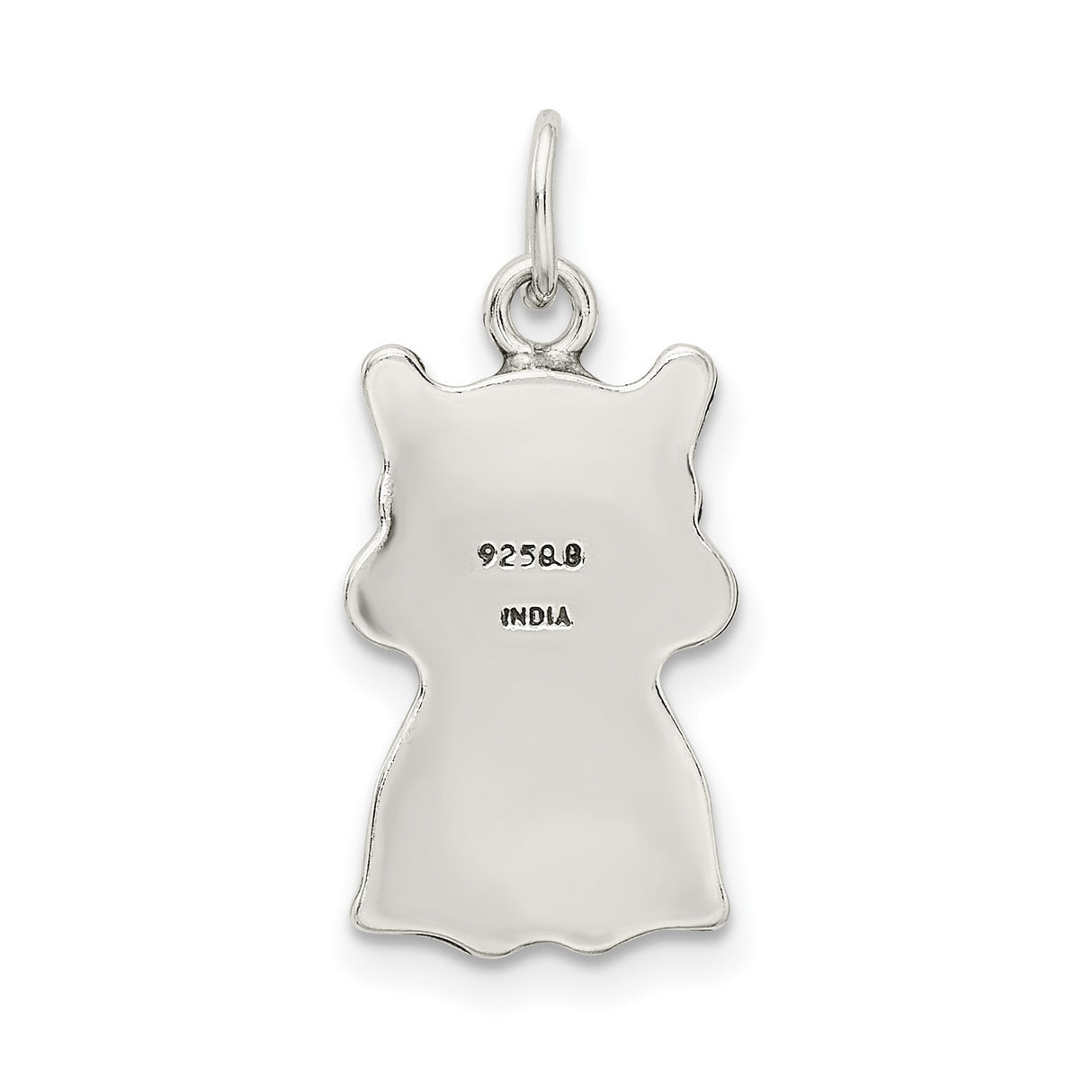 Antiqued Cat Charm Pendant in Real 925 Sterling Silver