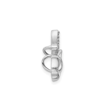 Sterling Silver Flying Pig Pendant with Cubic Zirconia Wings, Whimsical Animal Charm