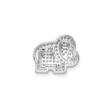 Sterling Silver Elephant Pendant with Cubic Zirconia, Symbol of Strength, Luck, and Wisdom