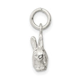 Sterling Silver Rabbit Charm Pendant, Lifelike Bunny Symbolizing Luck and Gentleness