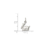 Sterling Silver Rabbit Charm Pendant, Lifelike Bunny Symbolizing Luck and Gentleness