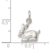 Sterling Silver Rabbit Charm Pendant, Lifelike Bunny Symbolizing Luck and Gentleness