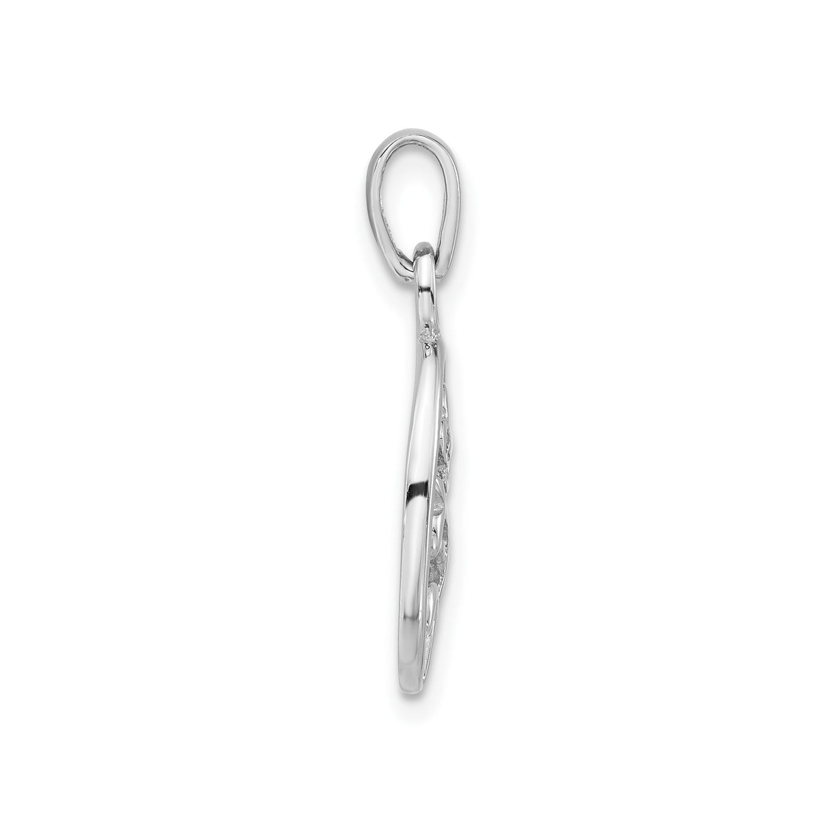 Sterling Silver Flower Pendant with Openwork Floral Design for Women