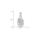 Sterling Silver Flower Pendant with Openwork Floral Design for Women