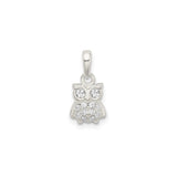 Sterling Silver Owl Pendant with Cubic Zirconia, Bird Charm Design, Nature-Inspired Jewelry